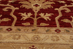 9x12 Rusty Red, Gold, Tan Color Hand Knotted All-Over 100% Wool Traditional Oriental Rug