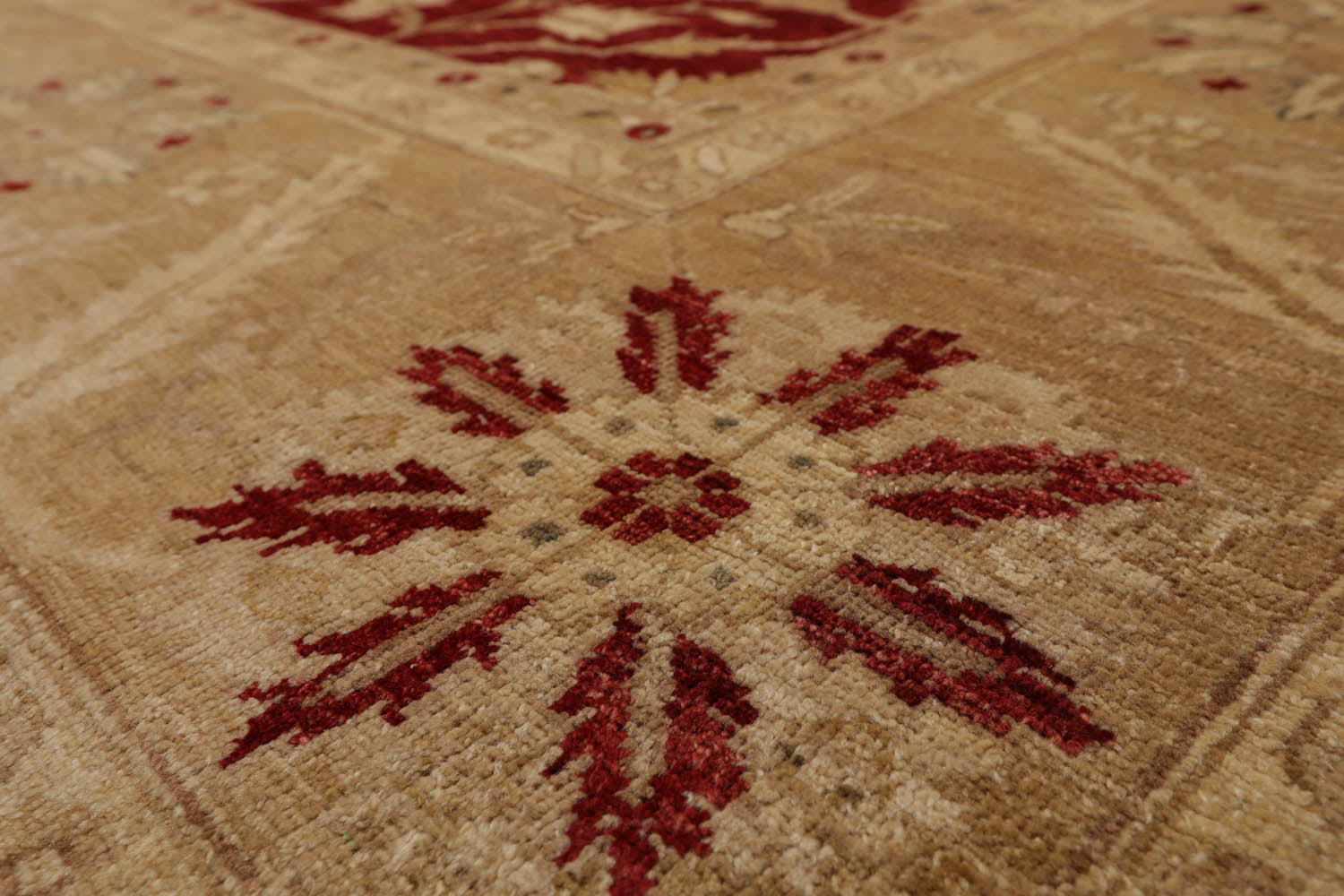 9x12 Rusty Red, Gold, Tan Color Hand Knotted All-Over 100% Wool Traditional Oriental Rug