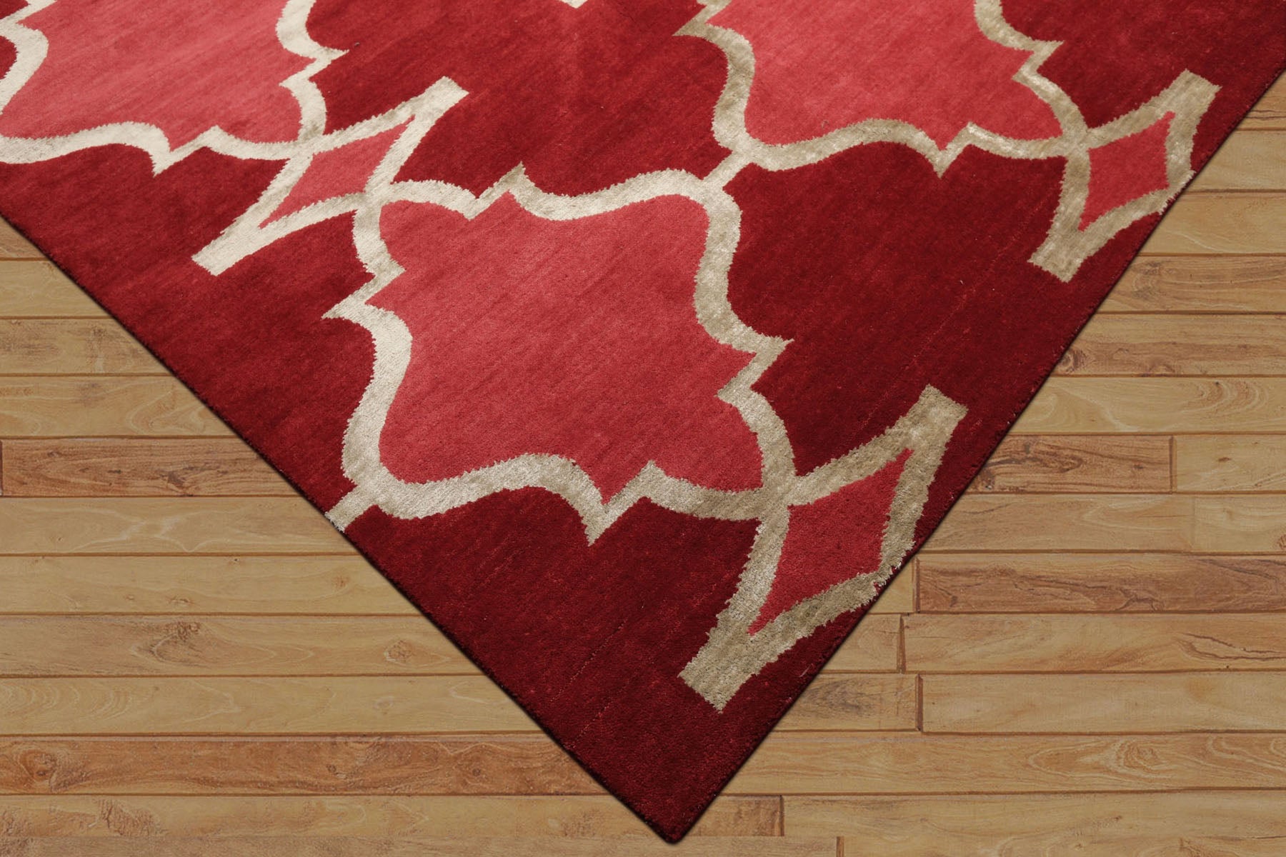9x12 Red, Rose, Mint Color Hand Loomed Tibetan Wool Transitional Oriental Rug