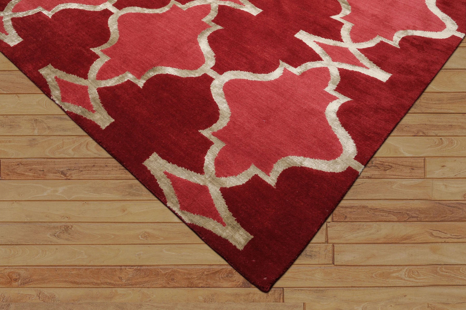 9x12 Red, Rose, Mint Color Hand Loomed Tibetan Wool Transitional Oriental Rug