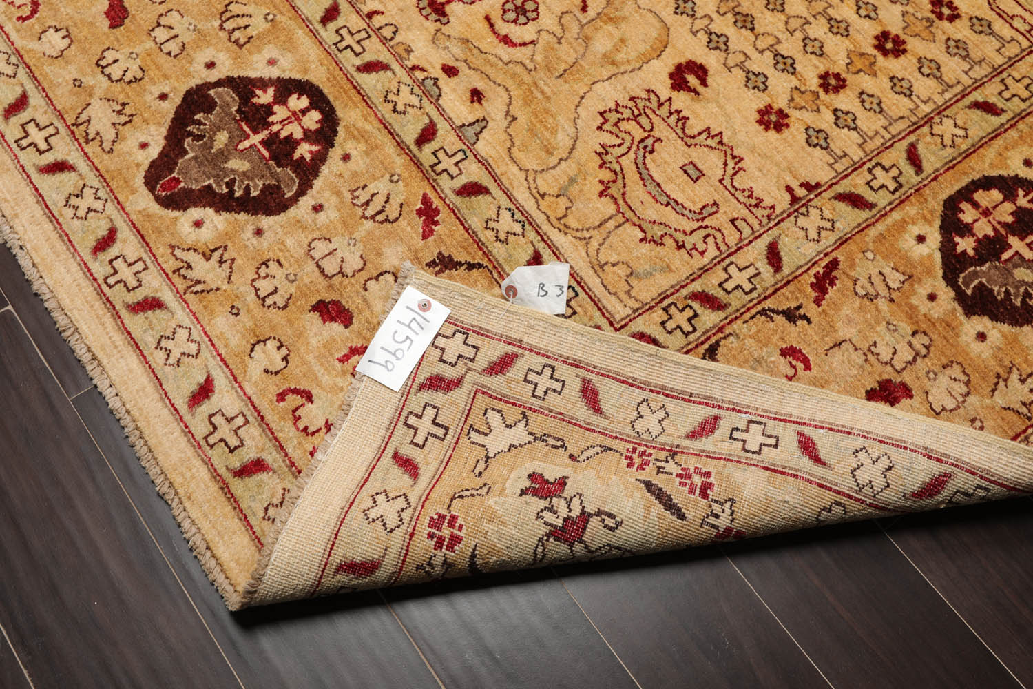 8x10 Gold, Gold, Rusty Red Color Hand Knotted All-Over 100% Wool Traditional Oriental Rug