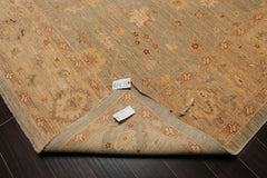 9x12 Aqua, Ivory, Rose Color Hand Knotted All-Over 100% Wool Traditional Oriental Rug