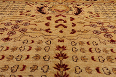8x10 Gold, Gold, Rusty Red Color Hand Knotted All-Over 100% Wool Traditional Oriental Rug
