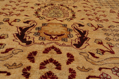 8x10 Gold, Gold, Rusty Red Color Hand Knotted All-Over 100% Wool Traditional Oriental Rug