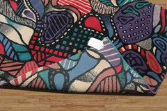 3x5 Blue, Turquoise, Purple Color Hand Knotted Pictorial 100% Wool Modern Oriental Rug