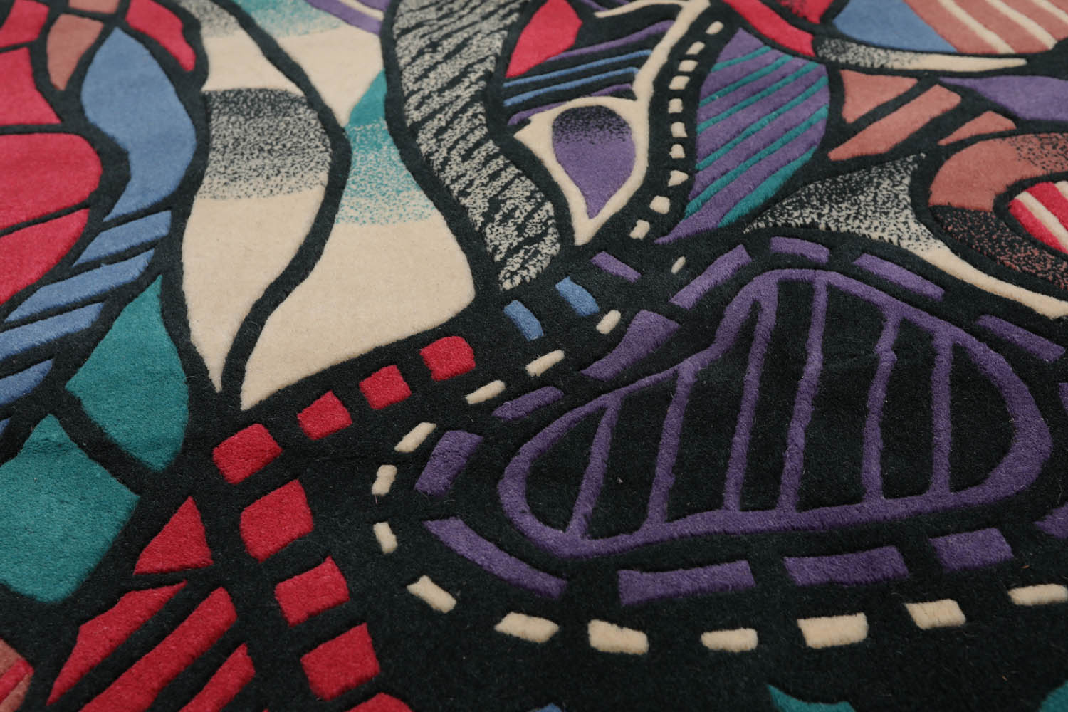 3x5 Blue, Turquoise, Purple Color Hand Knotted Pictorial 100% Wool Modern Oriental Rug