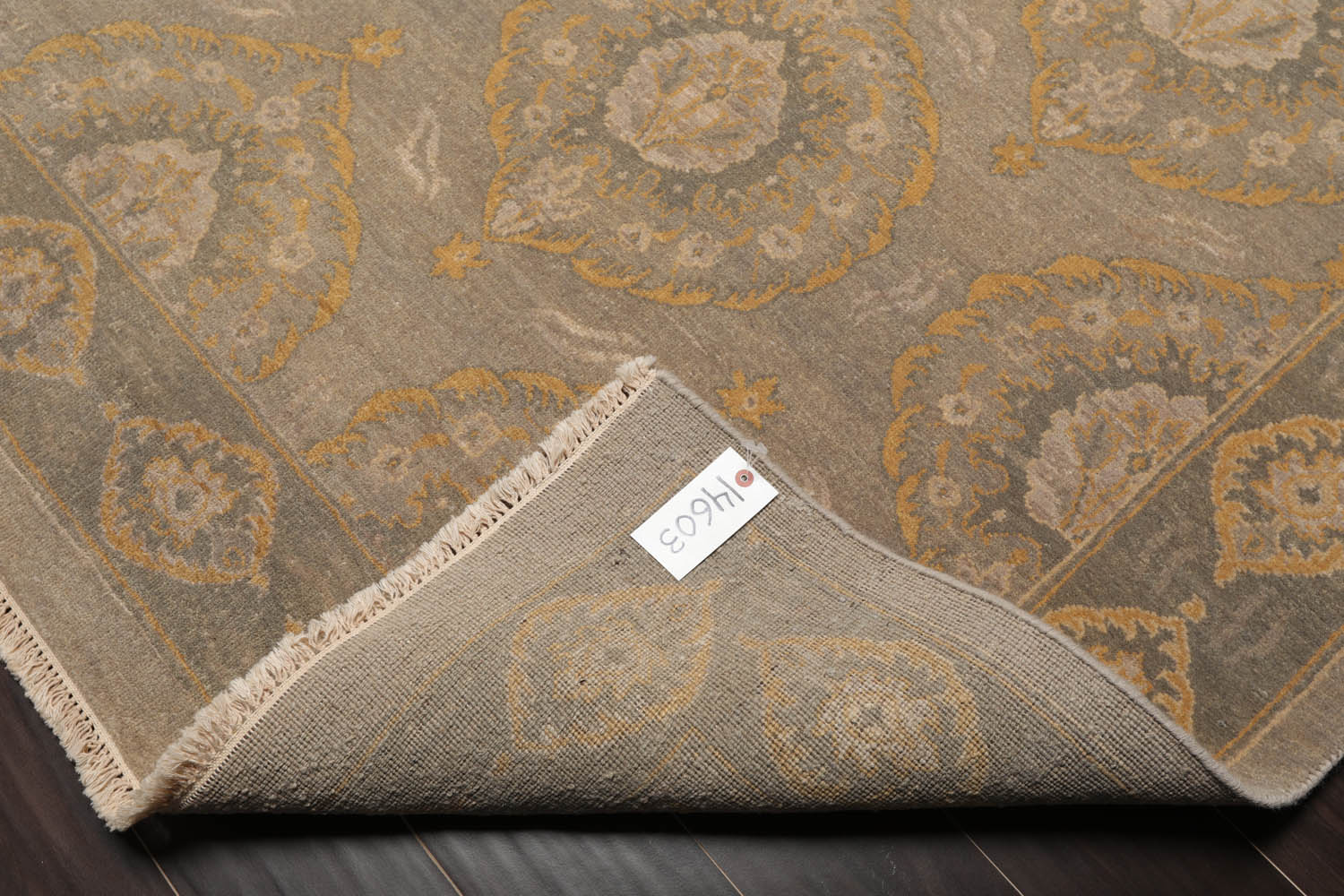 8x10 Gray, Slate, Gold Color Hand Knotted All-Over 100% Wool Traditional Oriental Rug