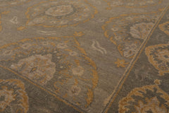 8x10 Gray, Slate, Gold Color Hand Knotted All-Over 100% Wool Traditional Oriental Rug