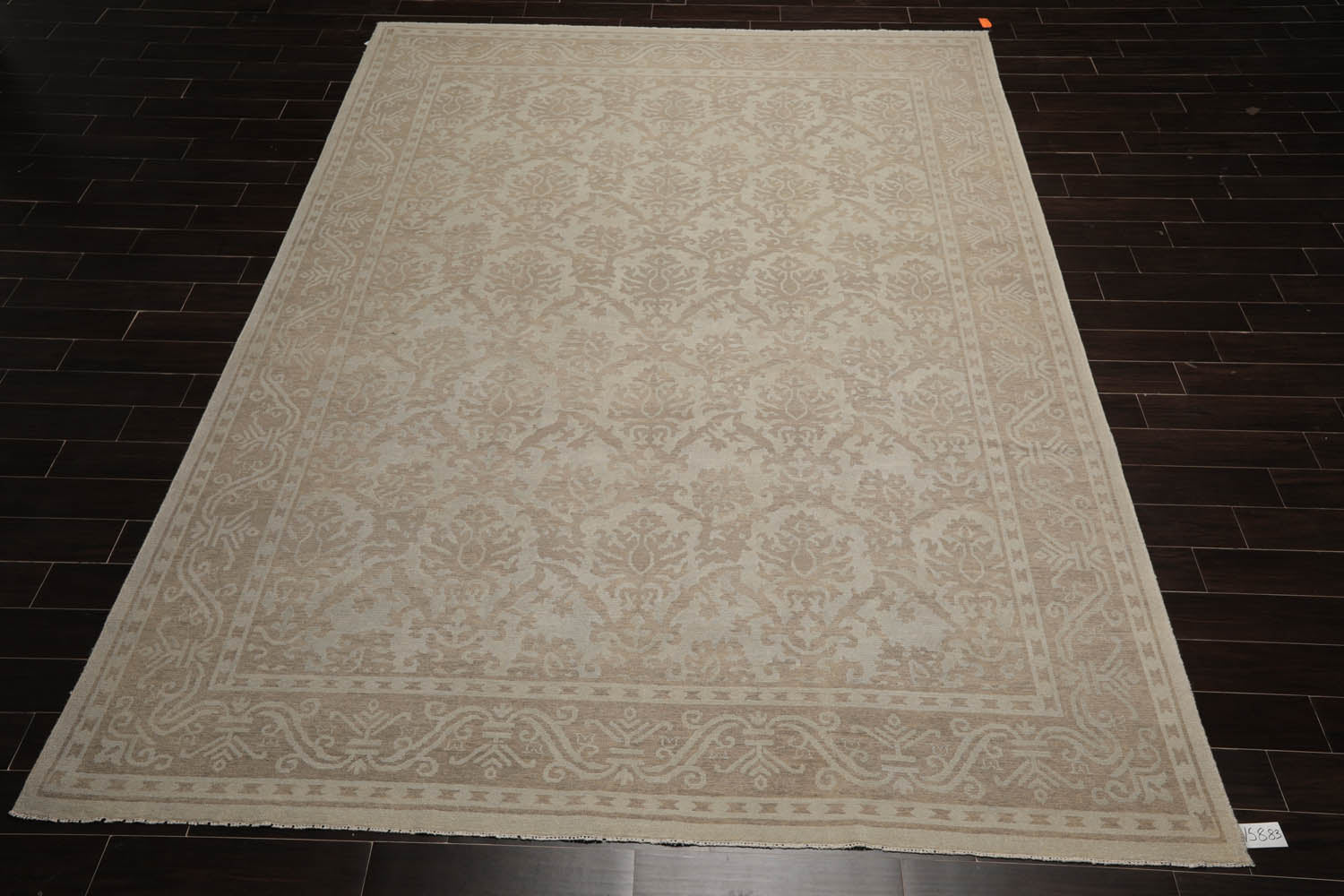 9x12 Gray, , Color Hand Knotted All-Over 100% Wool Traditional Oriental Rug