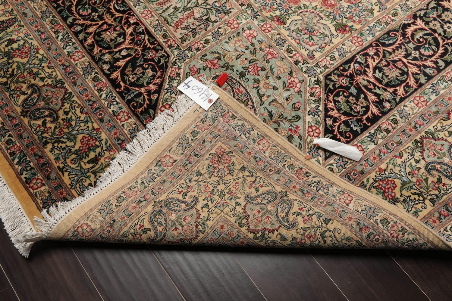 8x10 Ivory, Gray, Aqua Color Hand Knotted All-Over 100% Wool Traditional-Persian/Oriental Oriental Rug