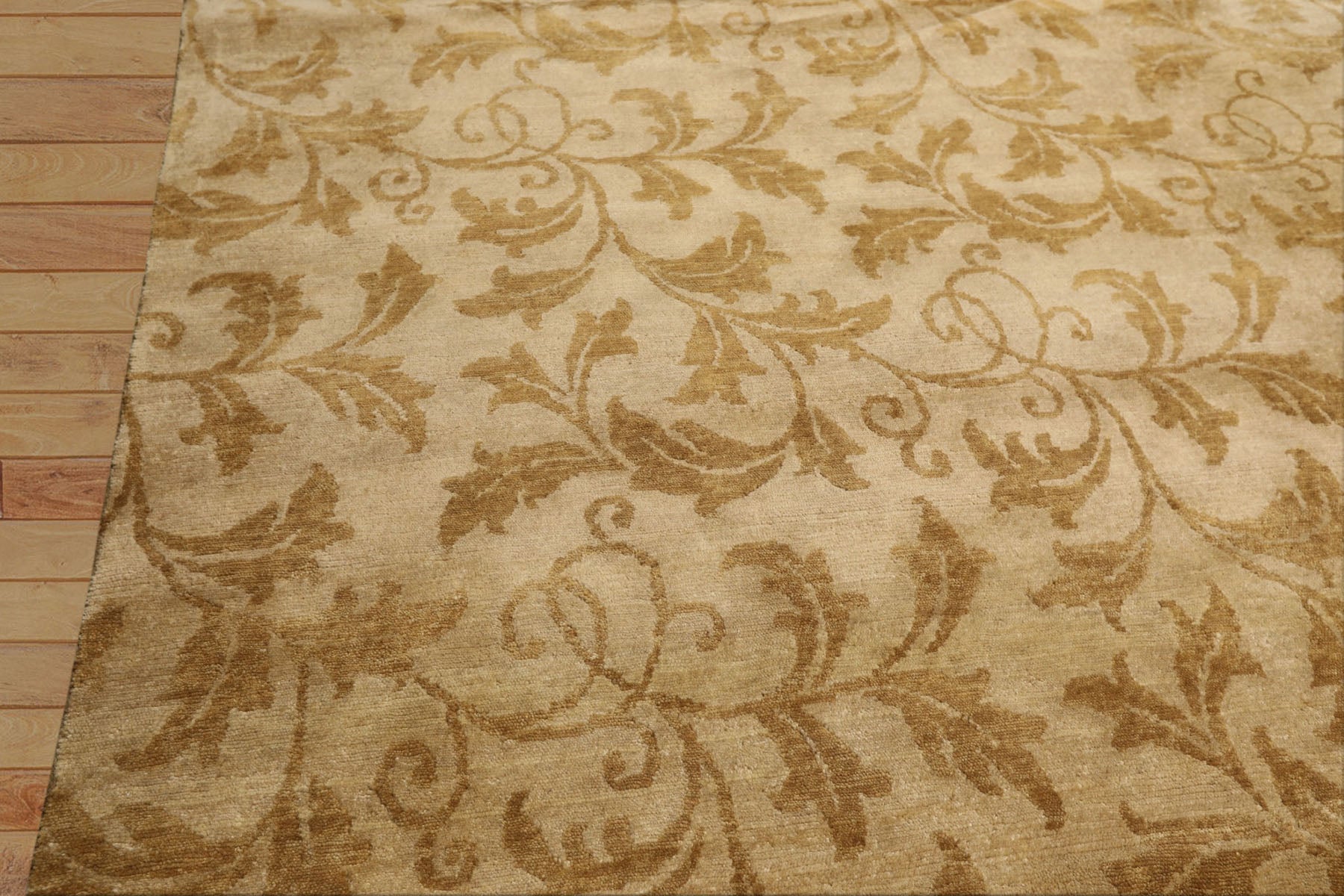 8x10 Beige, Gold, Muted Earth Tones Color Hand Knotted Tibetan Wool Transitional Oriental Rug