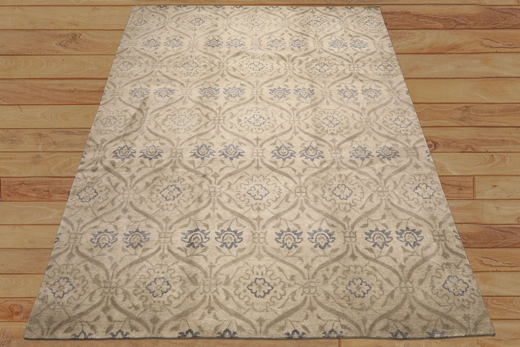 9x12 Gray, Taupe, Slate Color Hand Knotted Tibetan Wool Transitional Oriental Rug