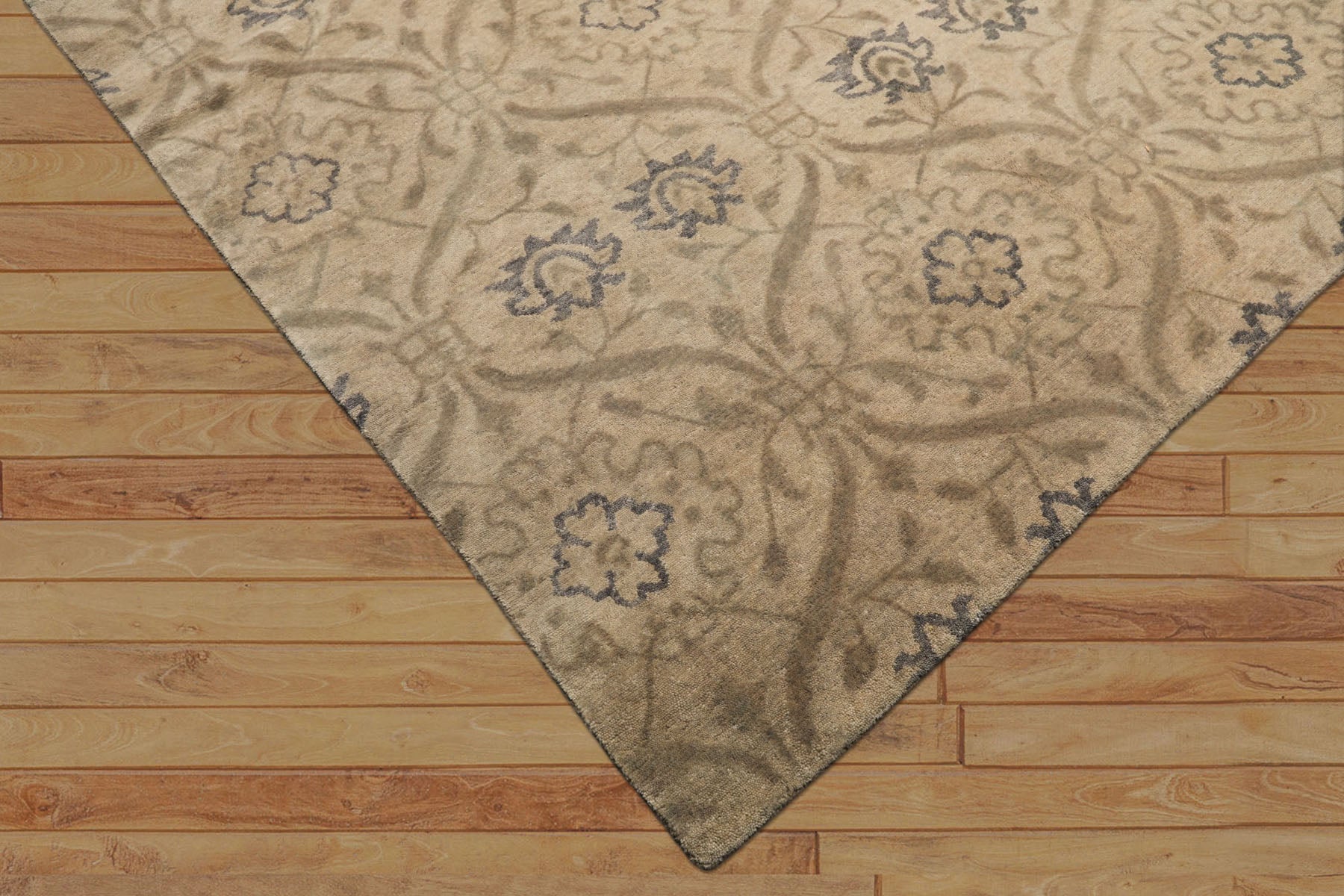 9x12 Gray, Taupe, Slate Color Hand Knotted Tibetan Wool Transitional Oriental Rug