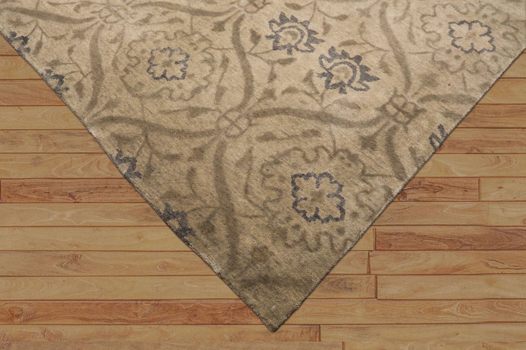 9x12 Gray, Taupe, Slate Color Hand Knotted Tibetan Wool Transitional Oriental Rug