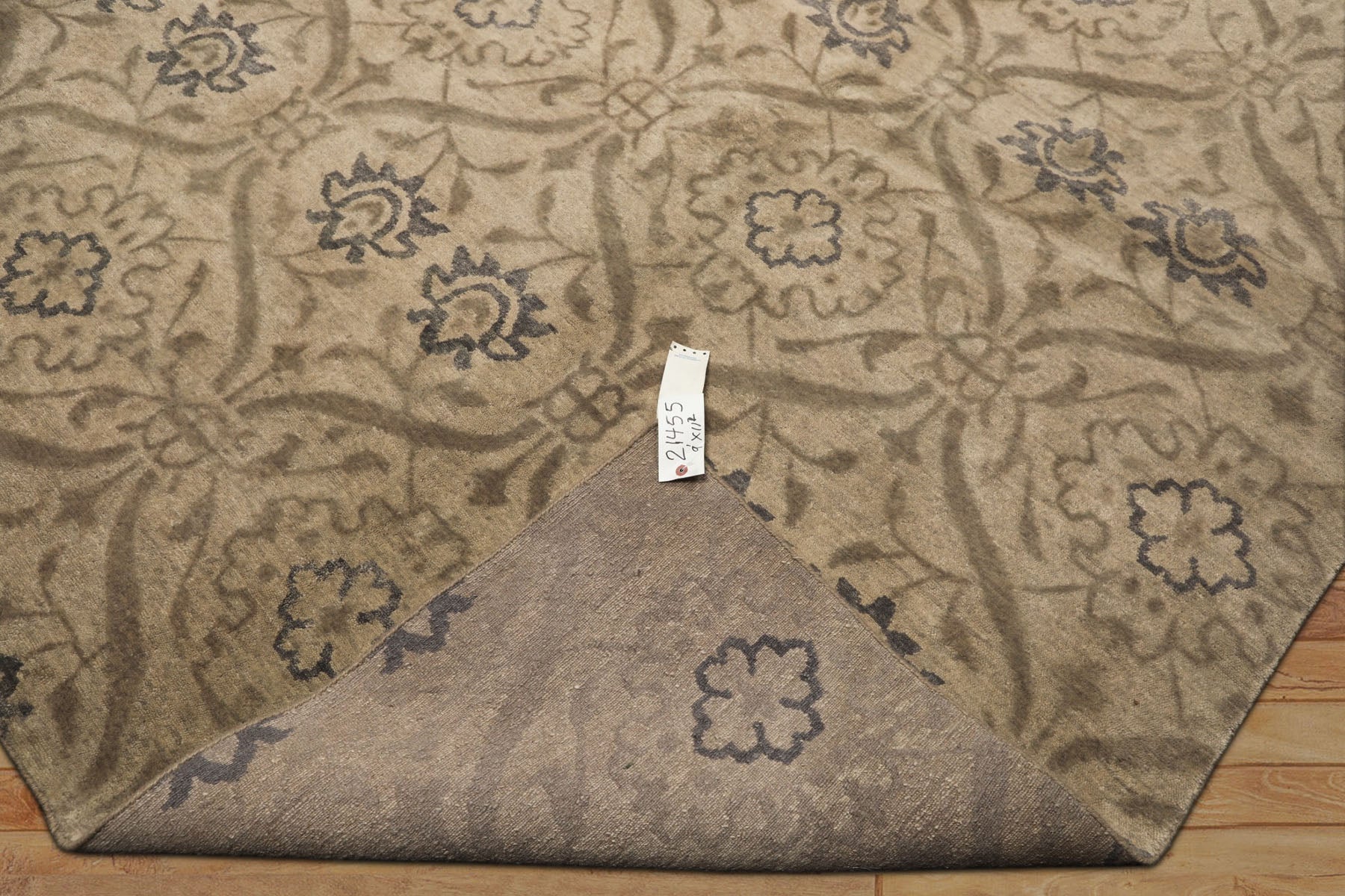 9x12 Gray, Taupe, Slate Color Hand Knotted Tibetan Wool Transitional Oriental Rug
