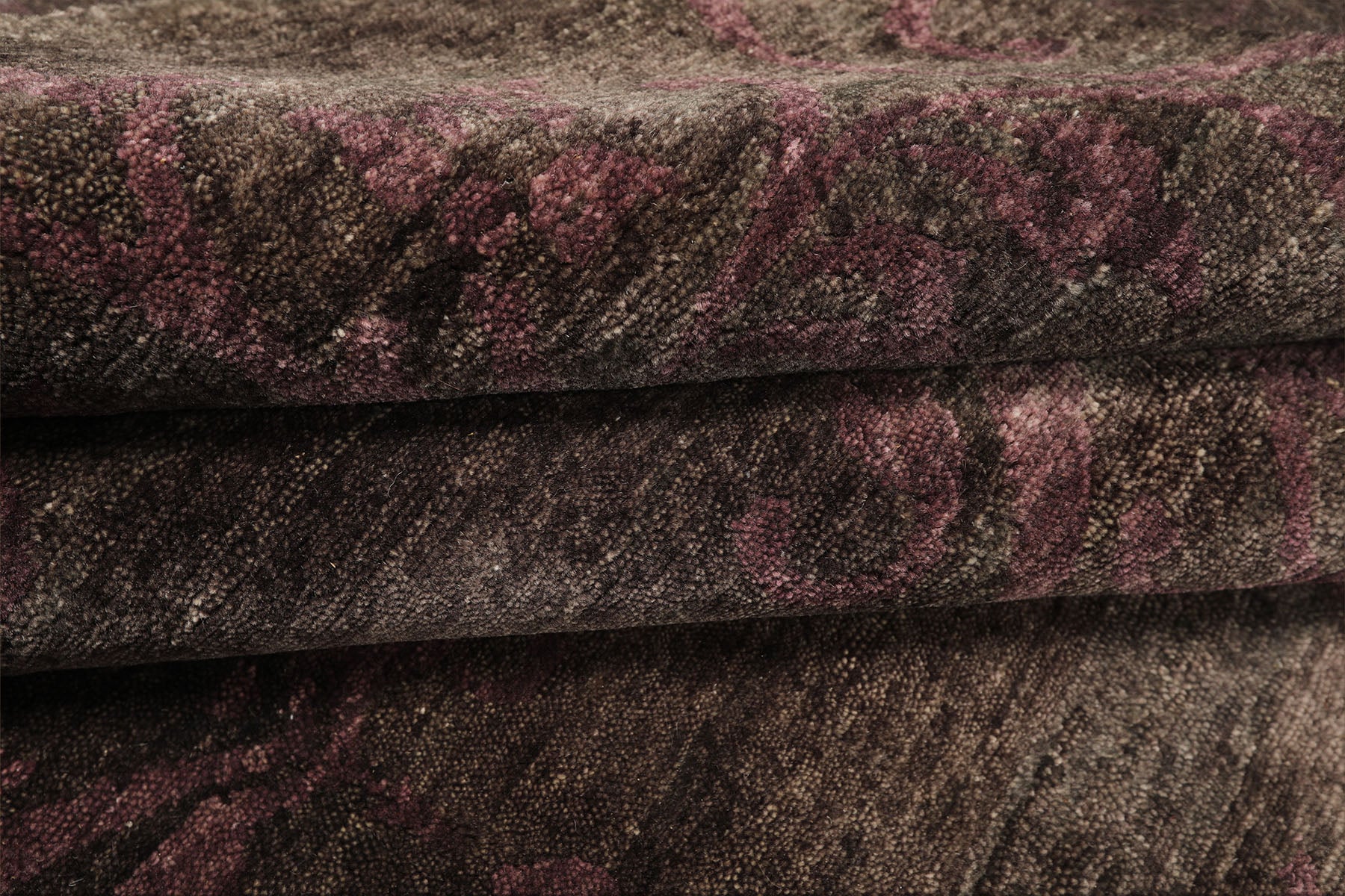 8x10 Greenish, Gray, Aubergine Color Hand Knotted Tibetan Wool Transitional Oriental Rug