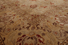9x12 Beige, Brown, Red Color Hand Knotted All-Over 100% Wool Traditional Oriental Rug