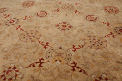 9x12 Beige, Brown, Red Color Hand Knotted All-Over 100% Wool Traditional Oriental Rug