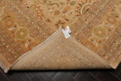 9x12 Tan, Brown, Caramel Color Hand Knotted All-Over 100% Wool Traditional Oriental Rug