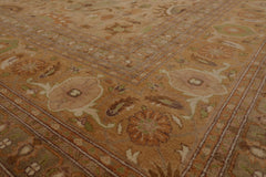9x12 Tan, Brown, Caramel Color Hand Knotted All-Over 100% Wool Traditional Oriental Rug