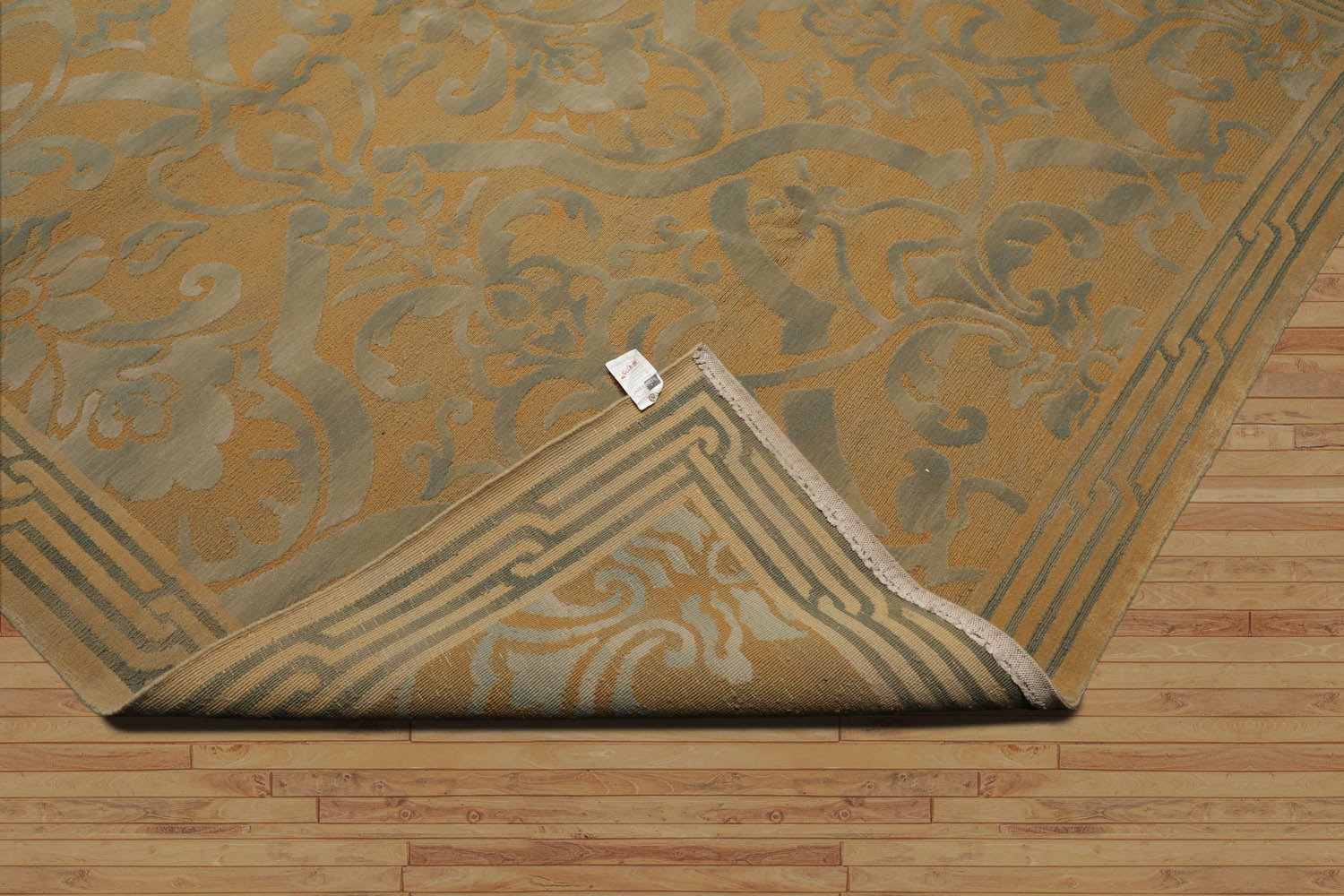 9x12 Tan, Grey, Color Hand Knotted Floral 100% Wool Country Oriental Rug