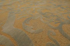 9x12 Tan, Grey, Color Hand Knotted Floral 100% Wool Country Oriental Rug