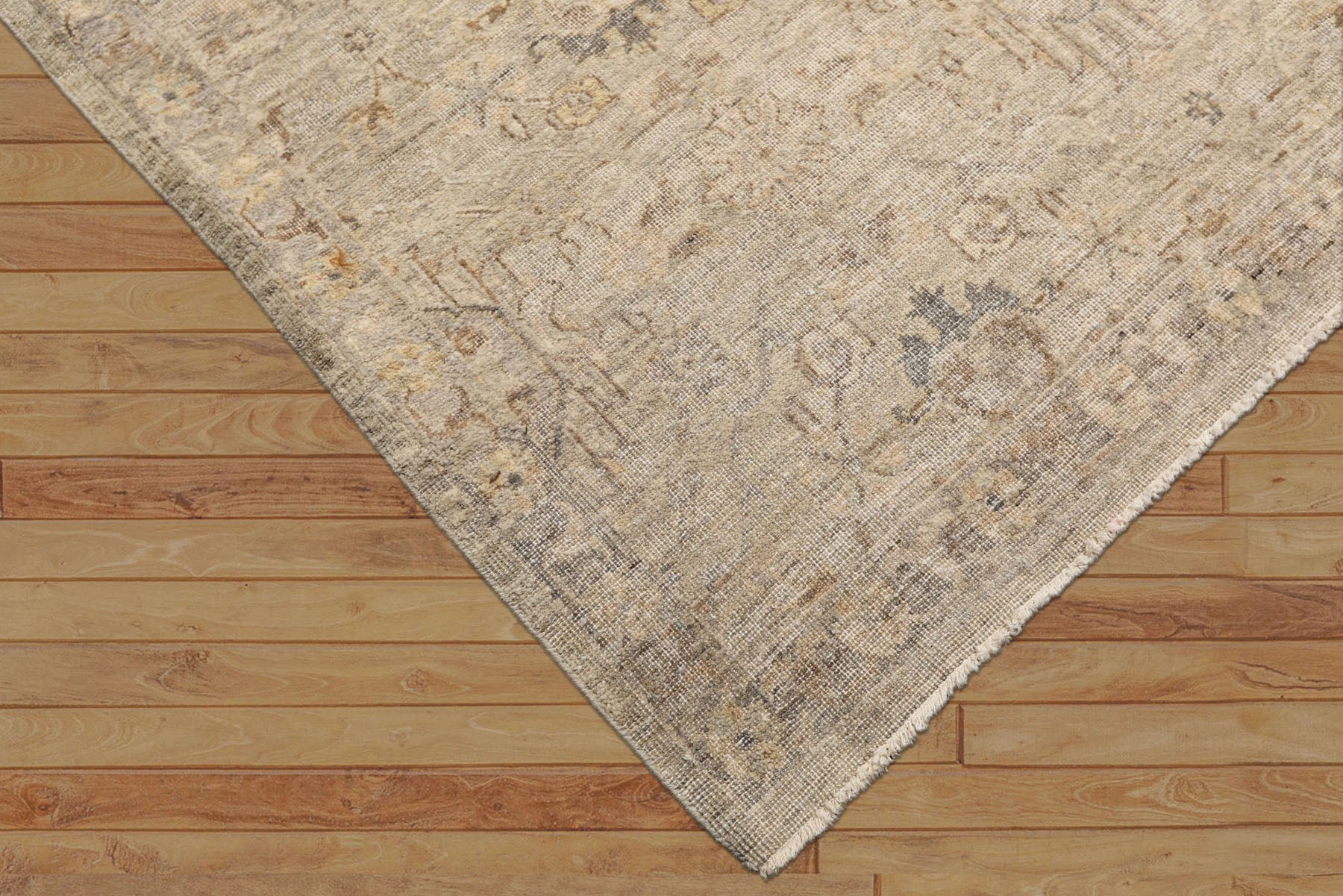 8x10 Beige, Gray, Taupe Color Hand Knotted  Wool Transitional Oriental Rug