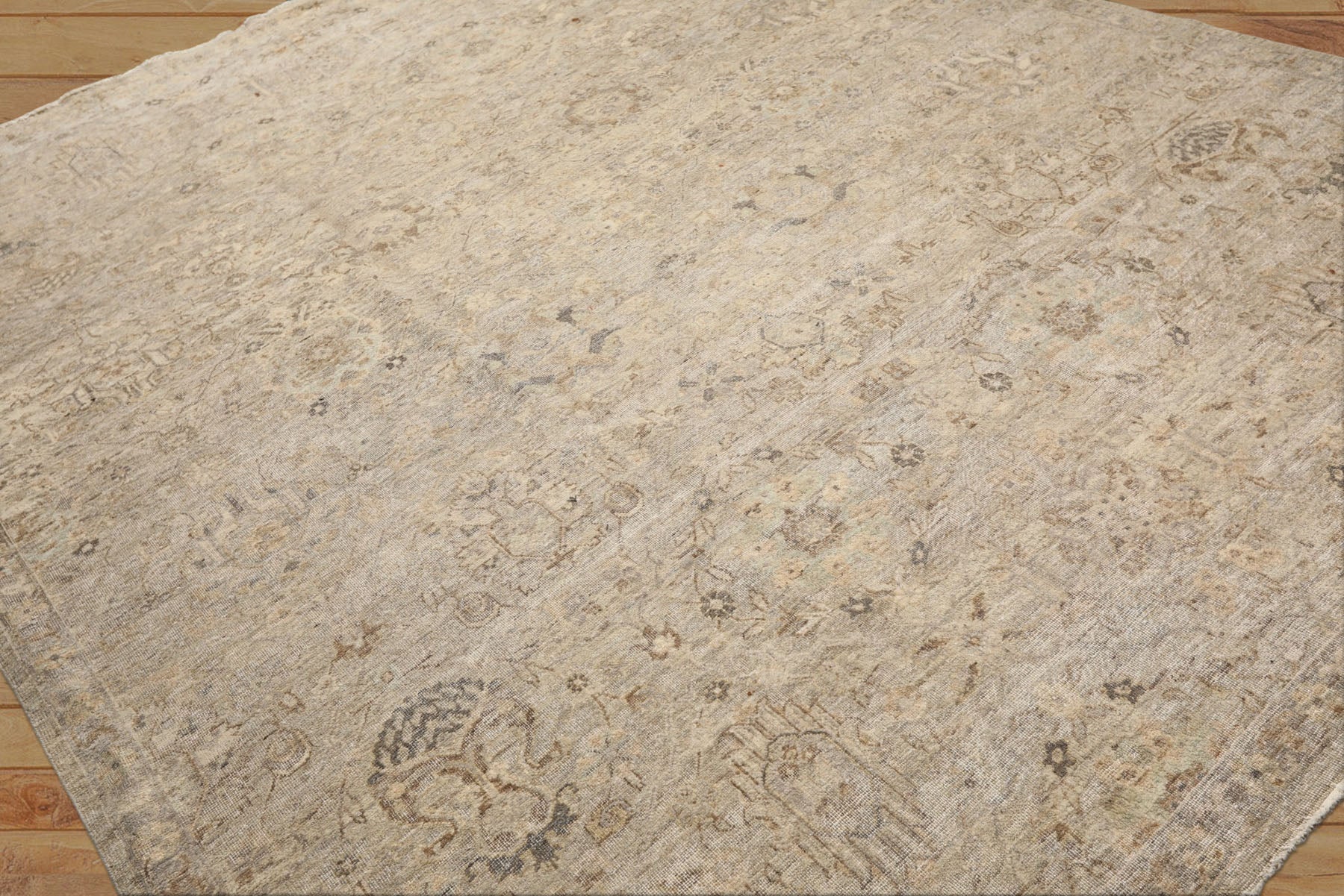 8x10 Beige, Gray, Taupe Color Hand Knotted  Wool Transitional Oriental Rug