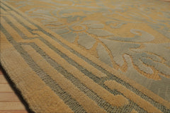 9x12 Tan, Grey, Color Hand Knotted Floral 100% Wool Country Oriental Rug