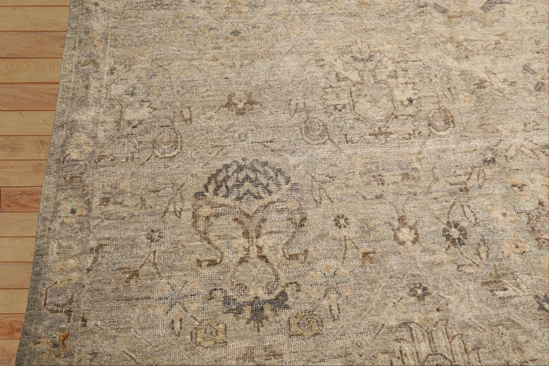 8x10 Beige, Gray, Taupe Color Hand Knotted  Wool Transitional Oriental Rug