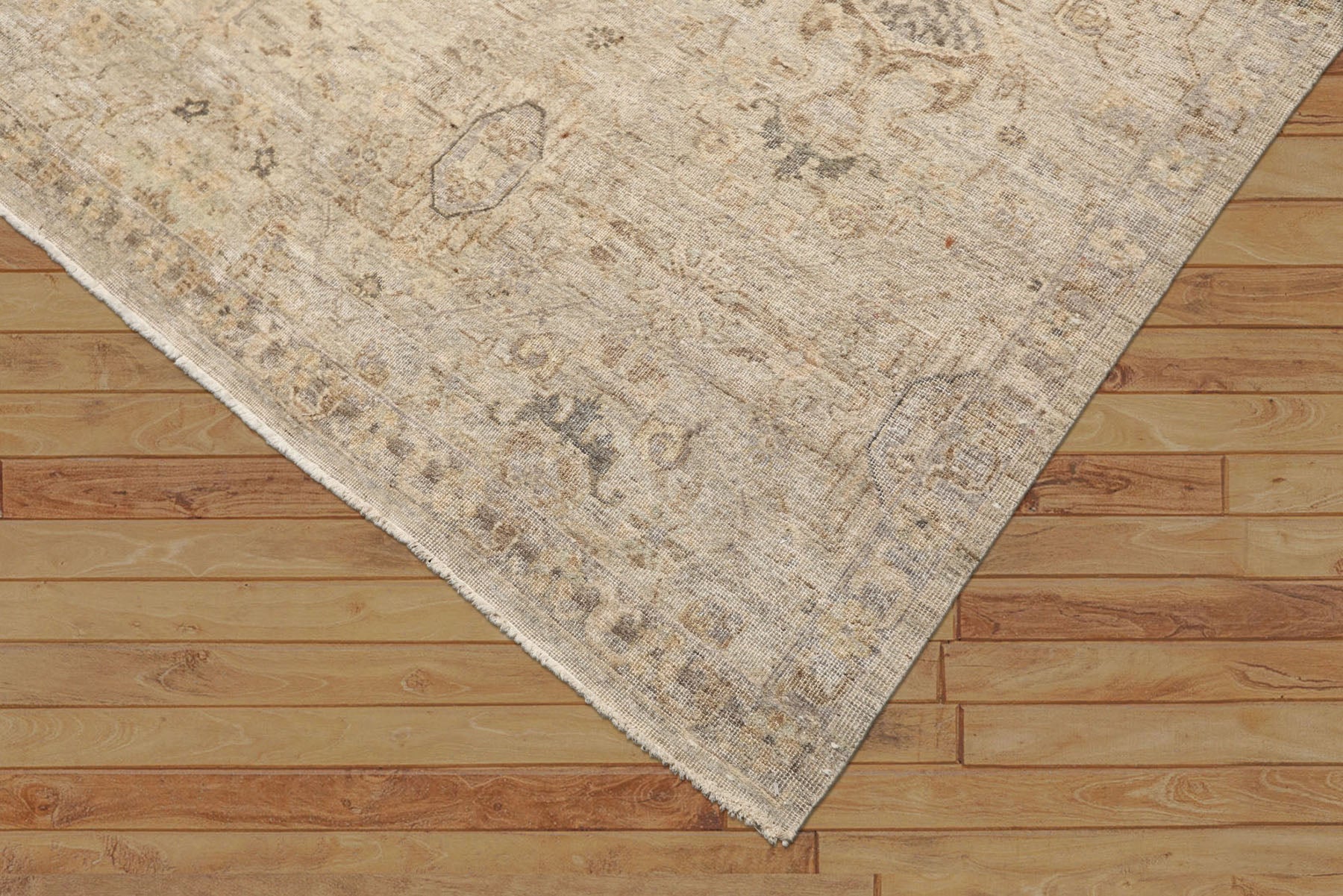 8x10 Beige, Gray, Taupe Color Hand Knotted  Wool Transitional Oriental Rug