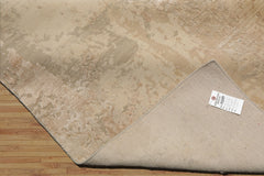 9x12 Beige, Gray, Taupe Color Hand Knotted Sherpa Wool and Silk Modern Oriental Rug