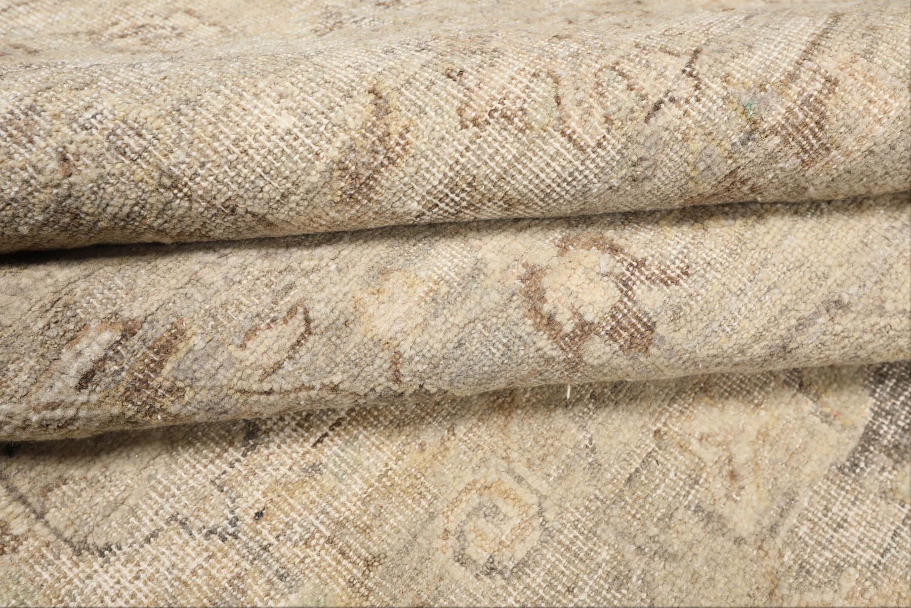8x10 Beige, Gray, Taupe Color Hand Knotted  Wool Transitional Oriental Rug