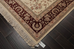 9x12 Cream, Maroon, Gray Color Hand Knotted All-Over 100% Wool Traditional-Persian/Oriental Oriental Rug