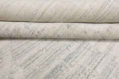 8x10 Ivory, Gray, Beige Color Hand Loomed Sherpa Wool and Silk Modern Oriental Rug