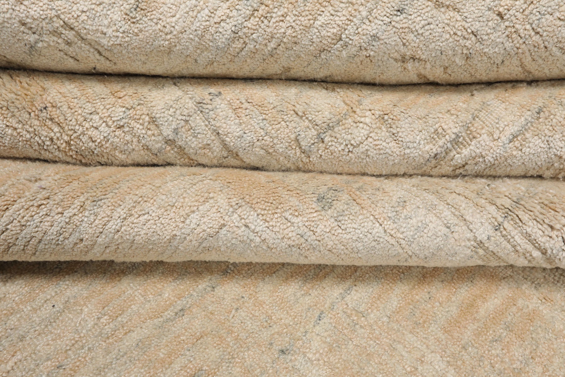 8x10 Beige, Gray, Muted Earth Tones Color Hand Loomed Sherpa Wool and Silk Modern Oriental Rug