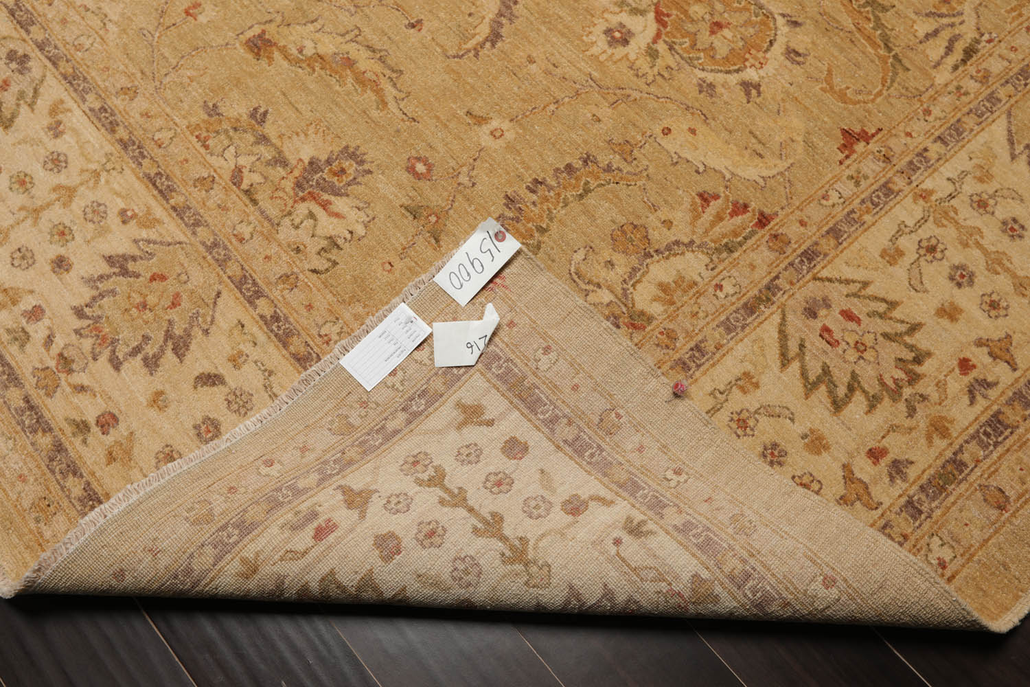 9x12 Tan, Beige, Gray Color Hand Knotted All-Over 100% Wool Traditional Oriental Rug