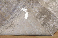 8x10 Moss, Gray, Blue Color Hand Knotted Tibetan Sherpa Wool & Bamboo Silk Modern & Contemporary Oriental Rug