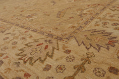 9x12 Tan, Beige, Gray Color Hand Knotted All-Over 100% Wool Traditional Oriental Rug
