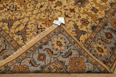 8x10 Gold, Blue, Tan Color Hand Knotted Soumak Wool Traditional Oriental Rug
