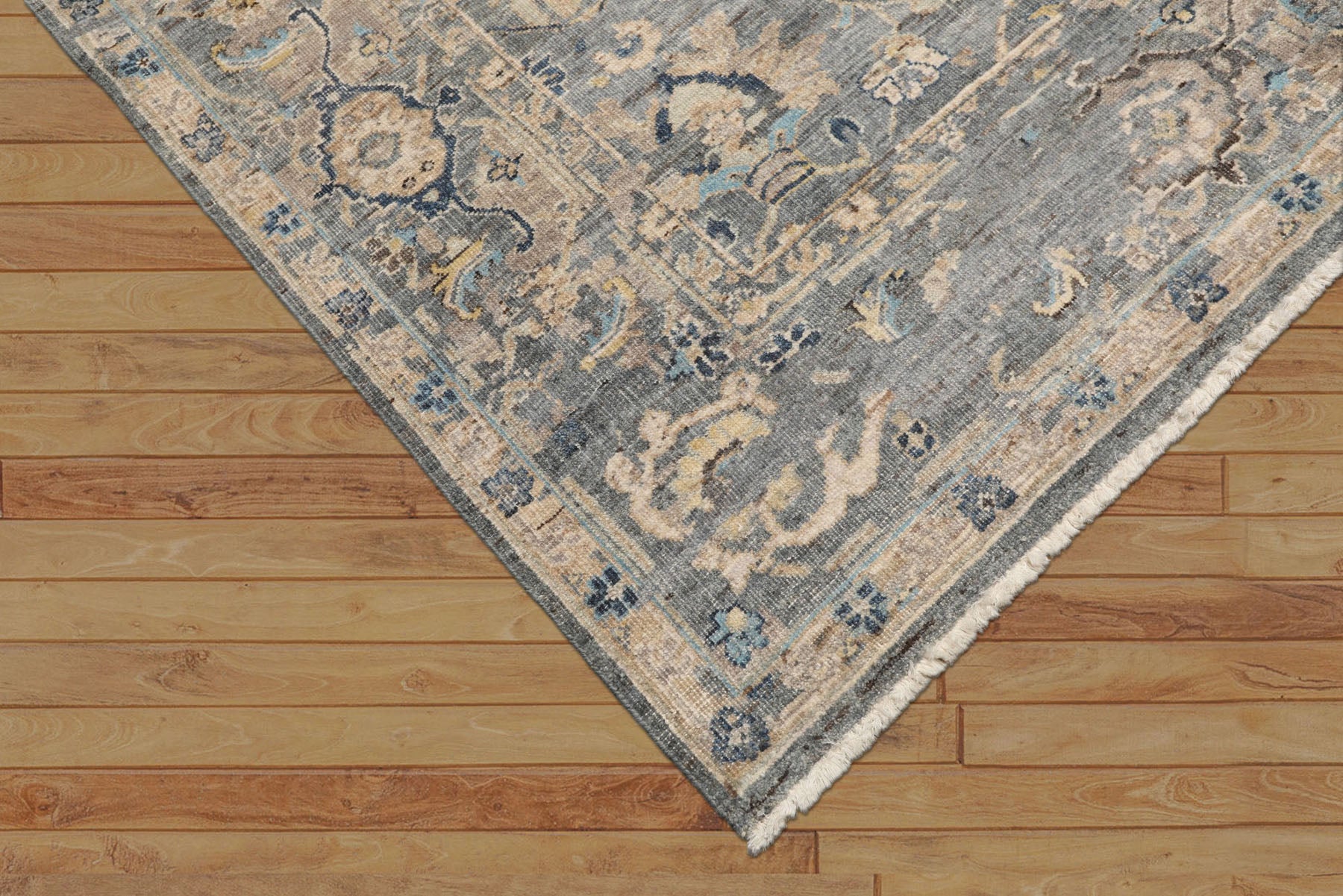 8x10 Slate, Blue, Gray Color Hand Knotted Oushak Wool Traditional Oriental Rug