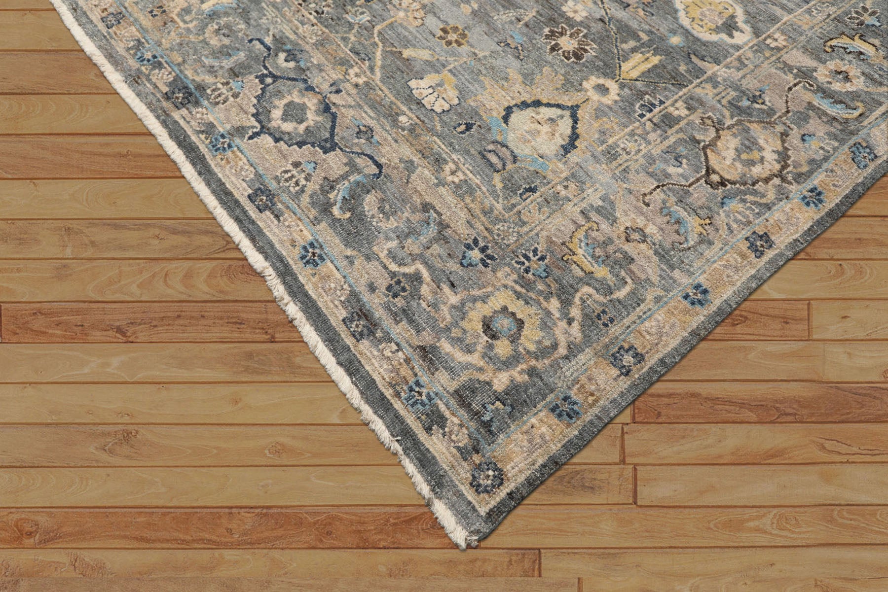 8x10 Slate, Blue, Gray Color Hand Knotted Oushak Wool Traditional Oriental Rug