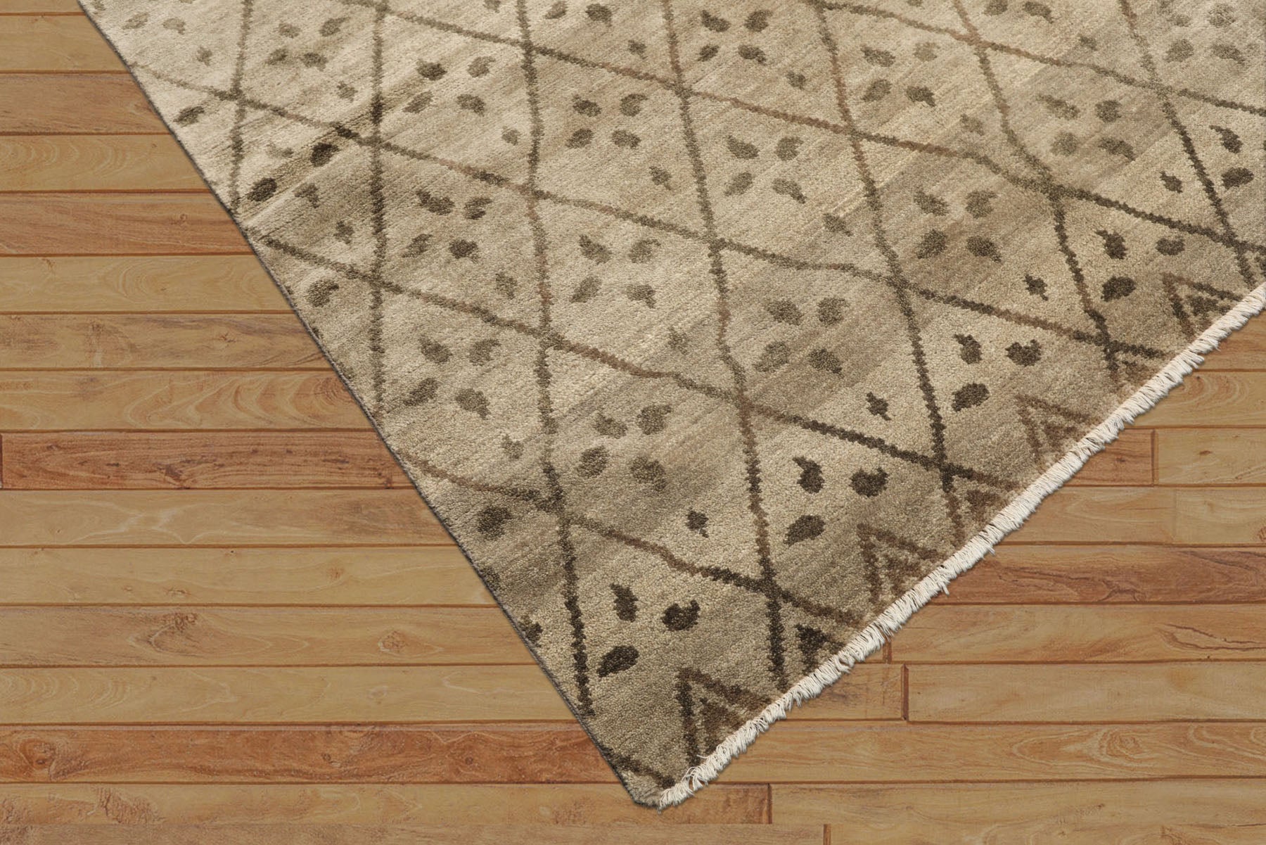 8x10 Moss, Gray, Color Hand Knotted Oushak Wool Transitional Oriental Rug