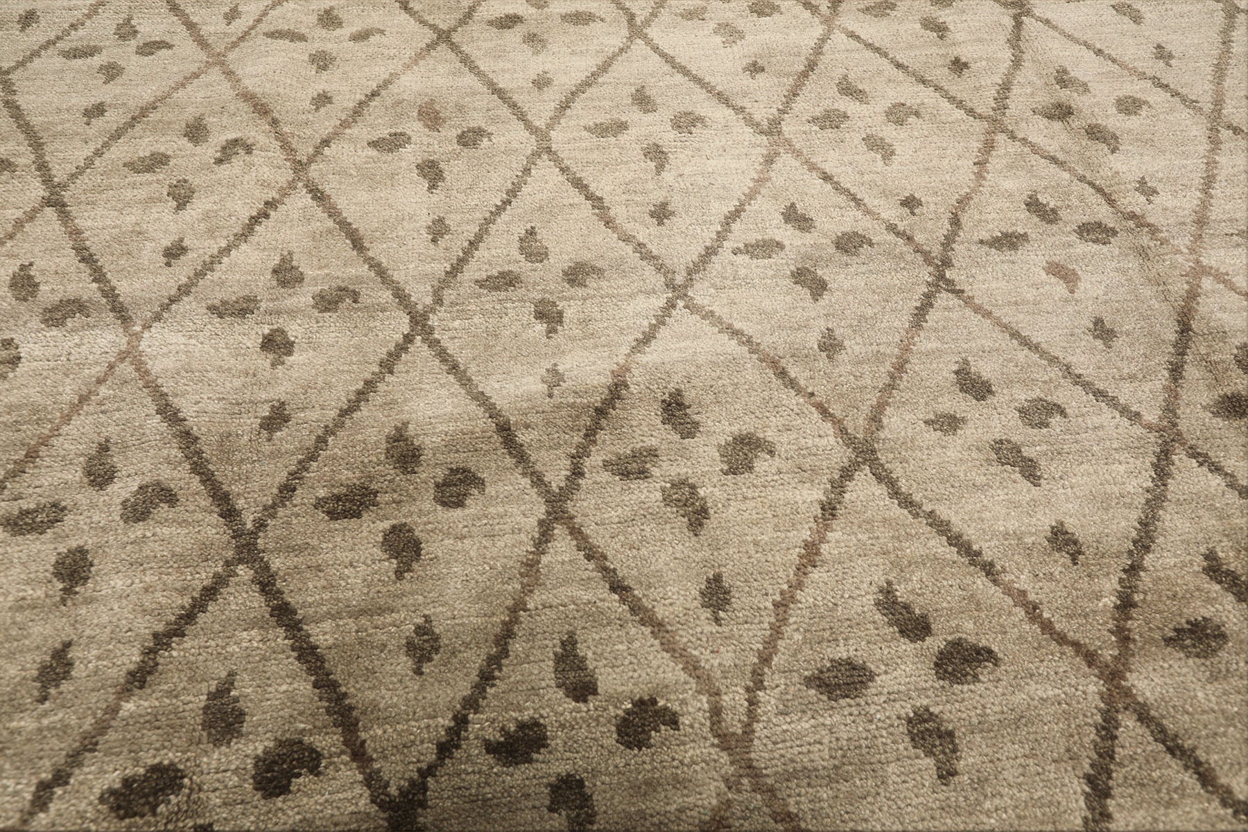 8x10 Moss, Gray, Color Hand Knotted Oushak Wool Transitional Oriental Rug