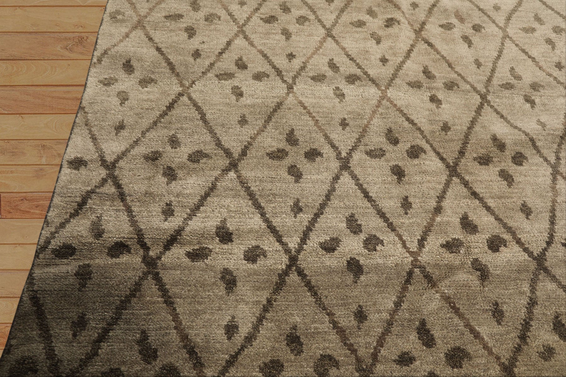 8x10 Moss, Gray, Color Hand Knotted Oushak Wool Transitional Oriental Rug