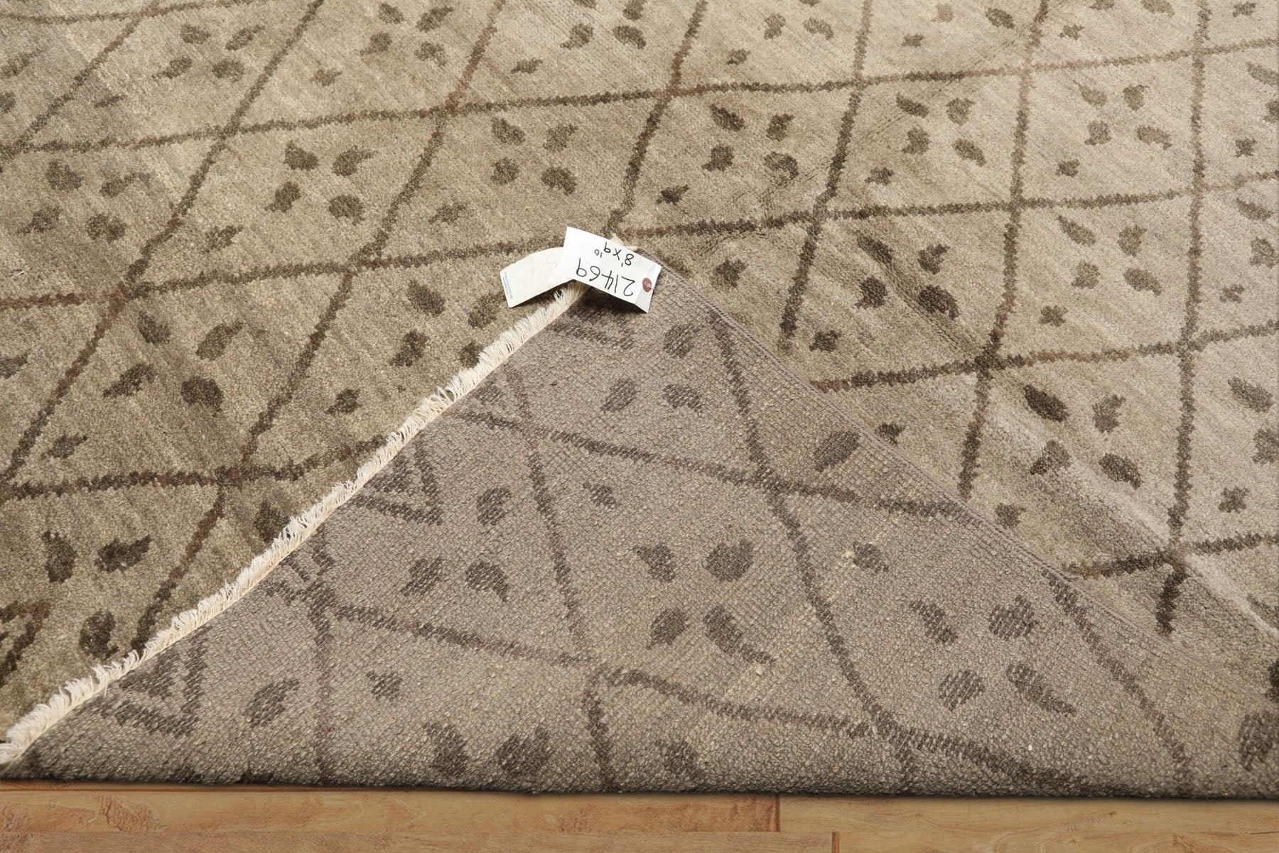 8x10 Moss, Gray, Color Hand Knotted Oushak Wool Transitional Oriental Rug