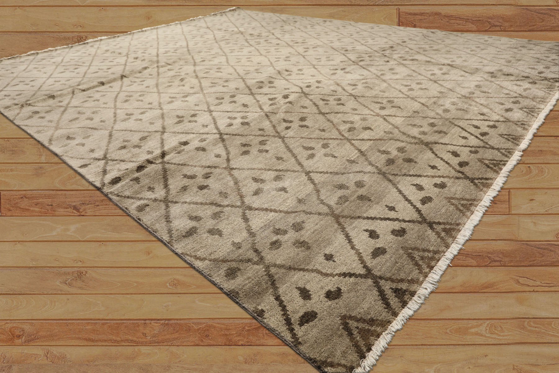 8x10 Moss, Gray, Color Hand Knotted Oushak Wool Transitional Oriental Rug