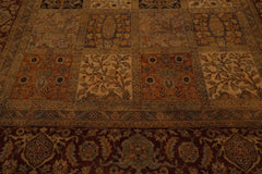 9x12 Beige, Gray, Burnt Orange Color Hand Knotted All-Over 100% Wool Traditional Oriental Rug