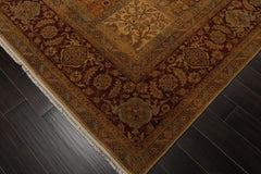 9x12 Beige, Gray, Burnt Orange Color Hand Knotted All-Over 100% Wool Traditional Oriental Rug