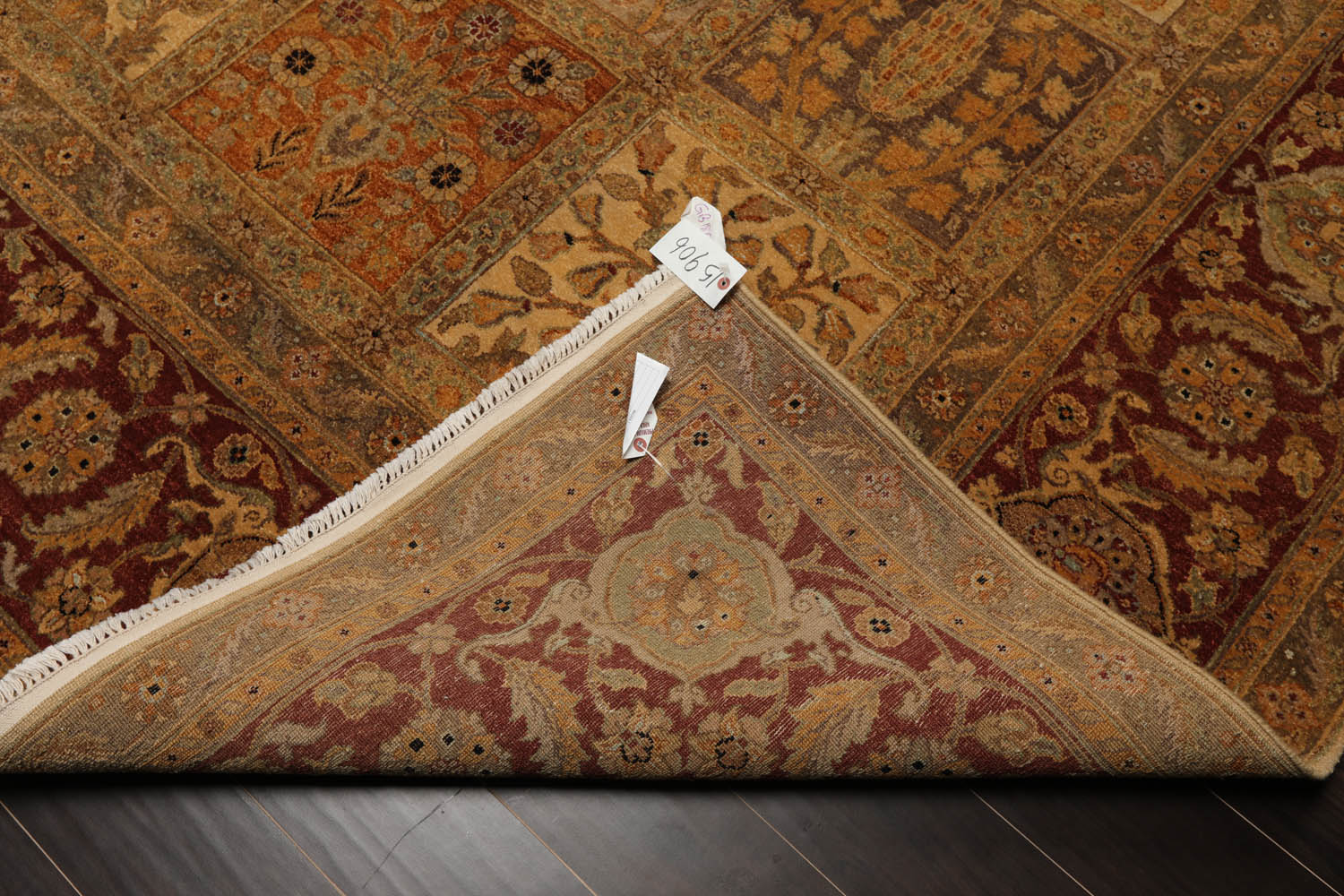 9x12 Beige, Gray, Burnt Orange Color Hand Knotted All-Over 100% Wool Traditional Oriental Rug